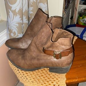 Blowfish Women Boho Boots Faux Leather Ankle Strap Size 7